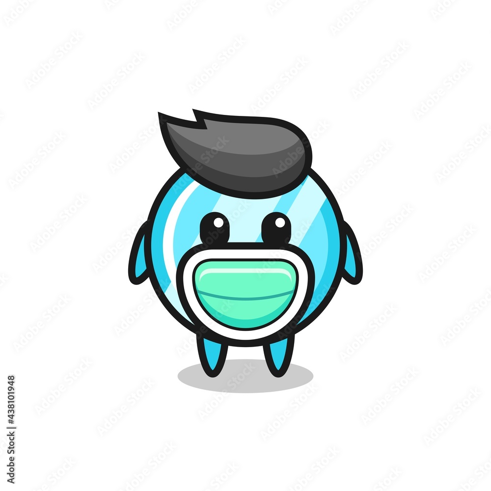 cute mirror cartoon wearing a mask cute mirror cartoon wearing a mask