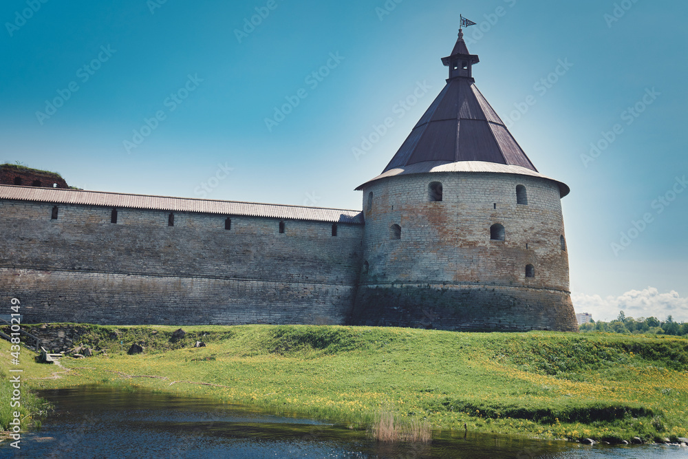 View of the old stone fortress with a watchtower