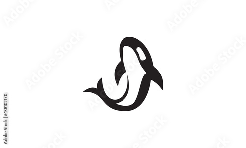 modern cute shape orca whale logo vector icon illustration design