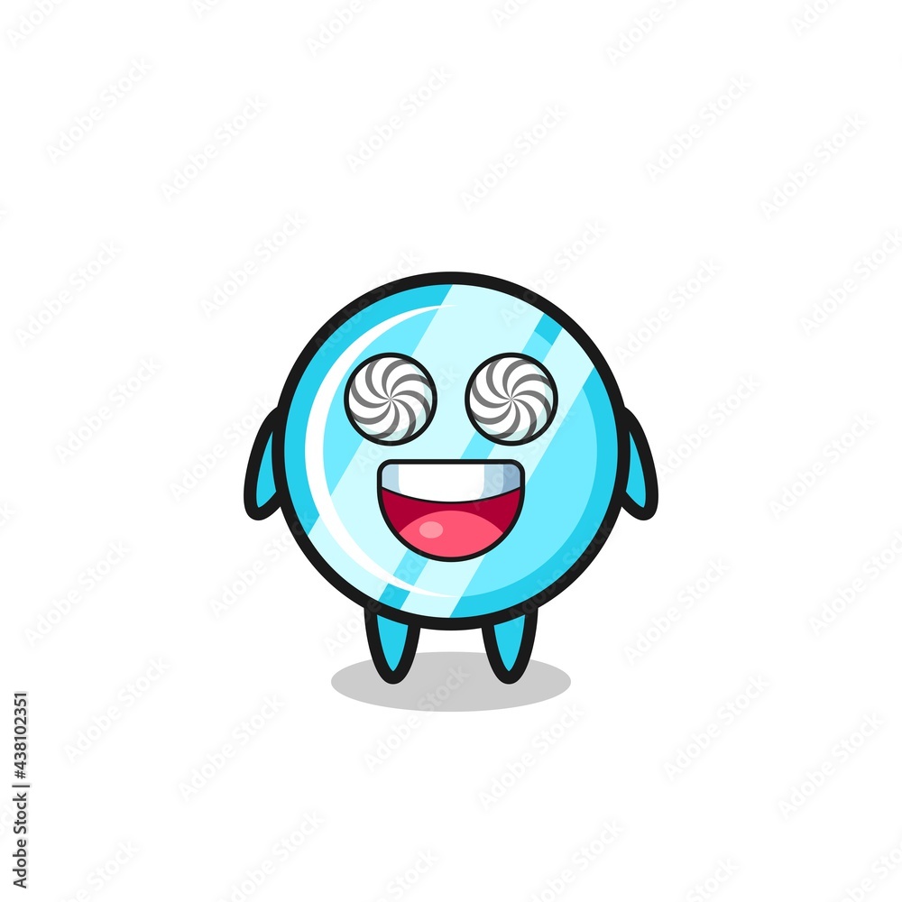 cute mirror character with hypnotized eyes cute mirror character with hypnotized eyes