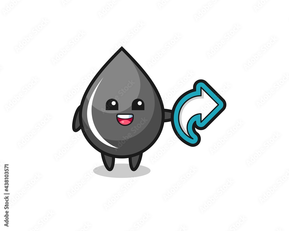 cute oil drop hold social media share symbol cute oil drop hold social media share symbol