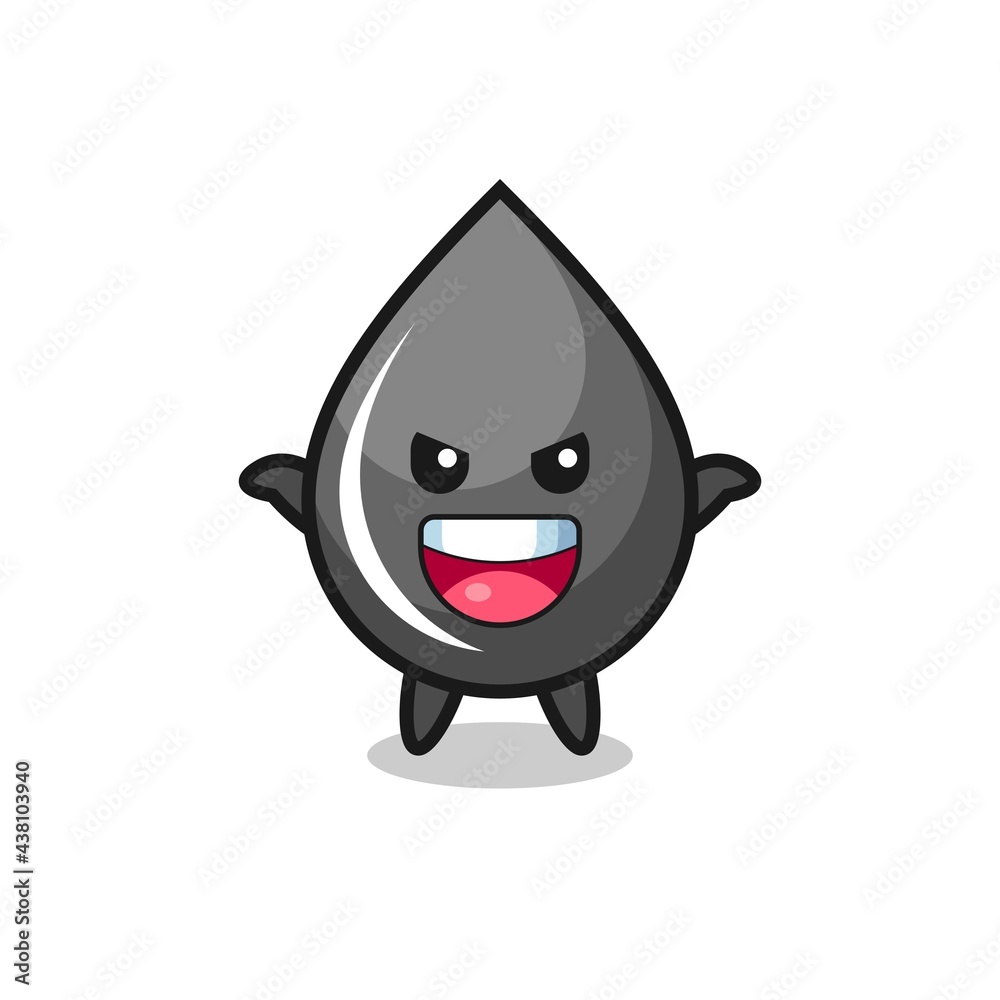 the illustration of cute oil drop doing scare gesture the illustration of cute oil drop doing scare gesture
