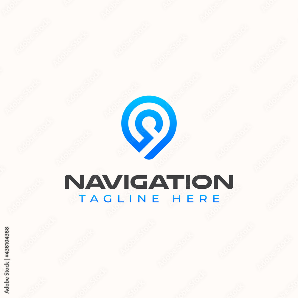 Navigation Monogram Modern Concept Logo Template. Vector Illustration