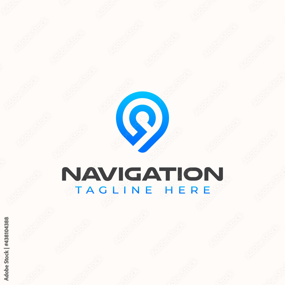 Navigation Monogram Modern Concept Logo Template. Vector Illustration Navigation Monogram Modern Concept Logo Template. Vector Illustration
