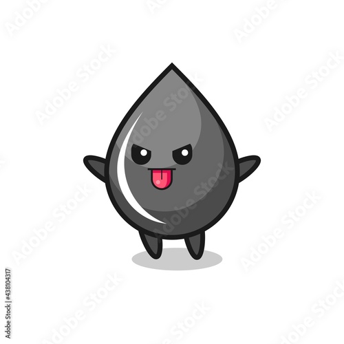 naughty oil drop character in mocking pose