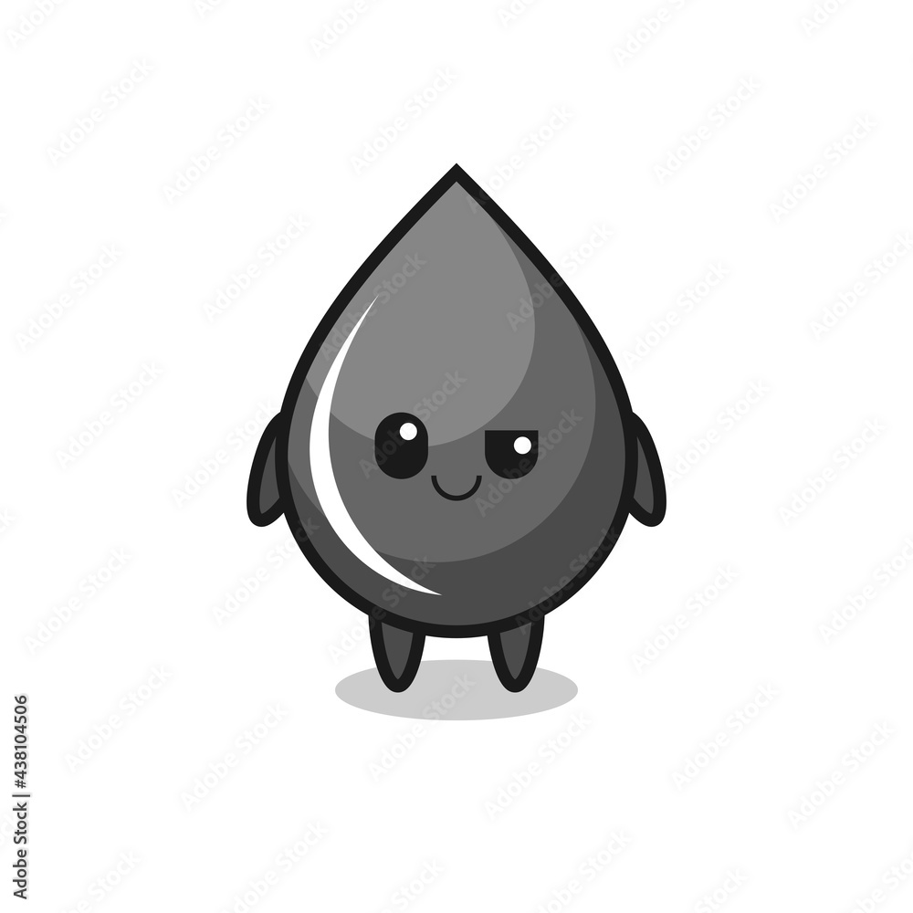 oil drop cartoon with an arrogant expression oil drop cartoon with an arrogant expression