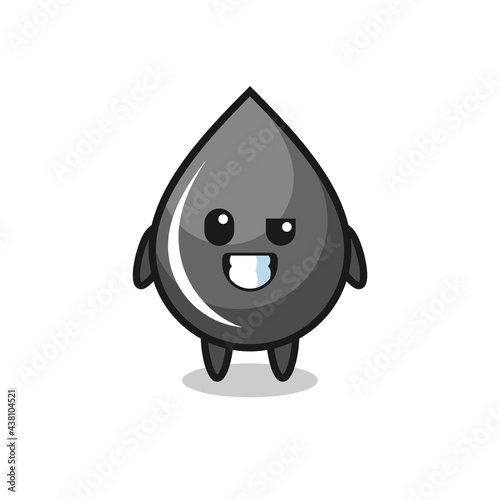 cute oil drop mascot with an optimistic face