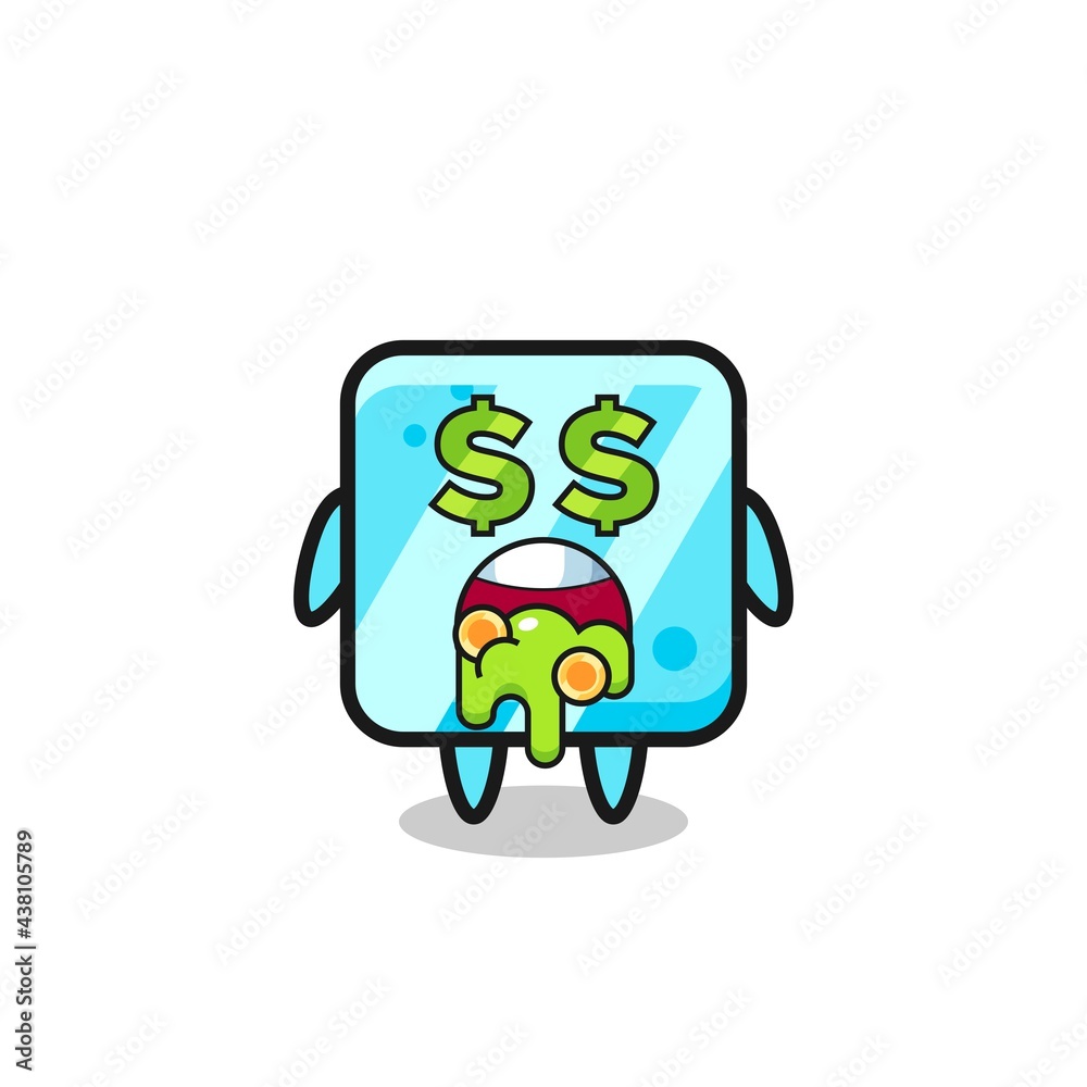 ice cube character with an expression of crazy about money