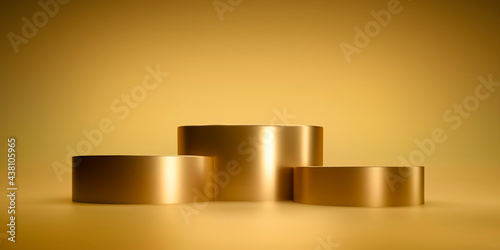 Abstract geometric golden winner podium - 3d illustration photo