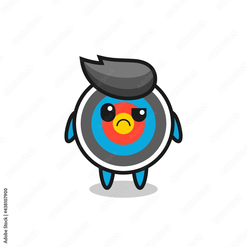 Fototapeta premium the mascot of the target archery with sceptical face