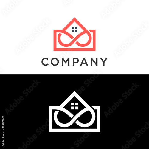 Love Home logo simple line logo template vector illustration - Vector. Stay at Home Logo Icon Vector design illustration. Home with Love icon design concept. Home with heart shape icons
