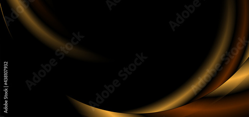Dark bronze liquid glossy waves abstract elegant background. Luxury vector banner design