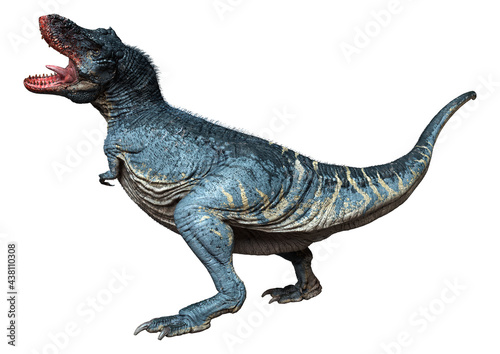 3D Rendering Tyrannosaurus Rex on White