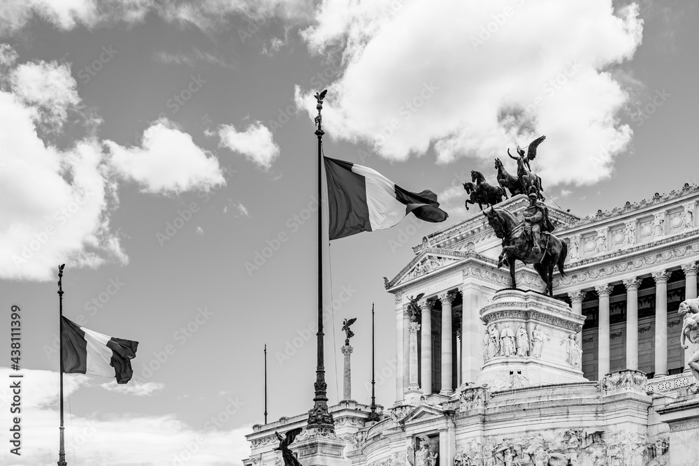 Altar of the Fatherland (Altare della patria) monument to Victor Emmanuel II the first king of Italy in Venice Square (Piazza Venezia) in Rome, Lazio, Italy