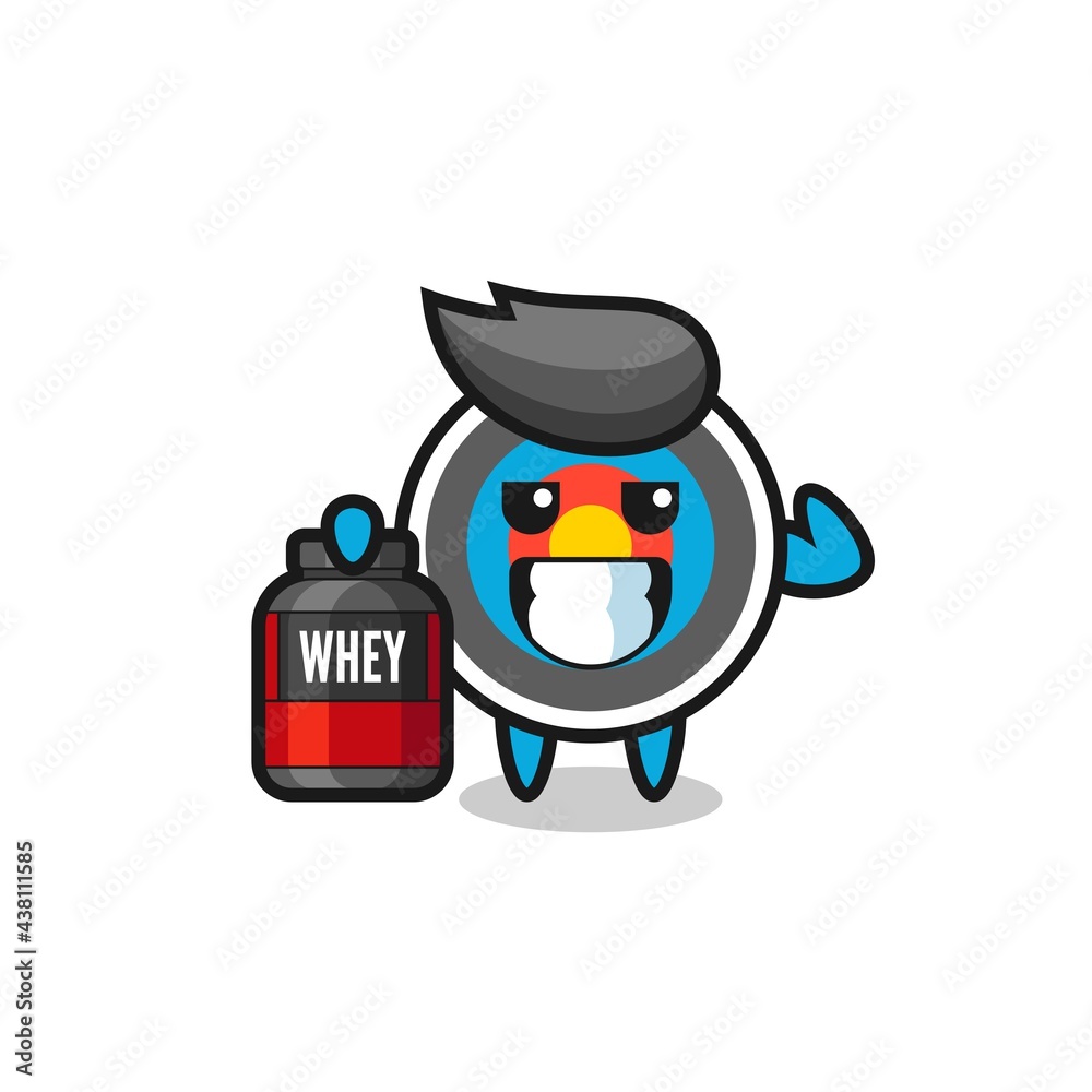 the muscular target archery character is holding a protein supplement the muscular target archery character is holding a protein supplement