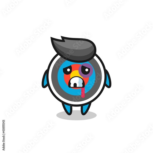 injured target archery character with a bruised face