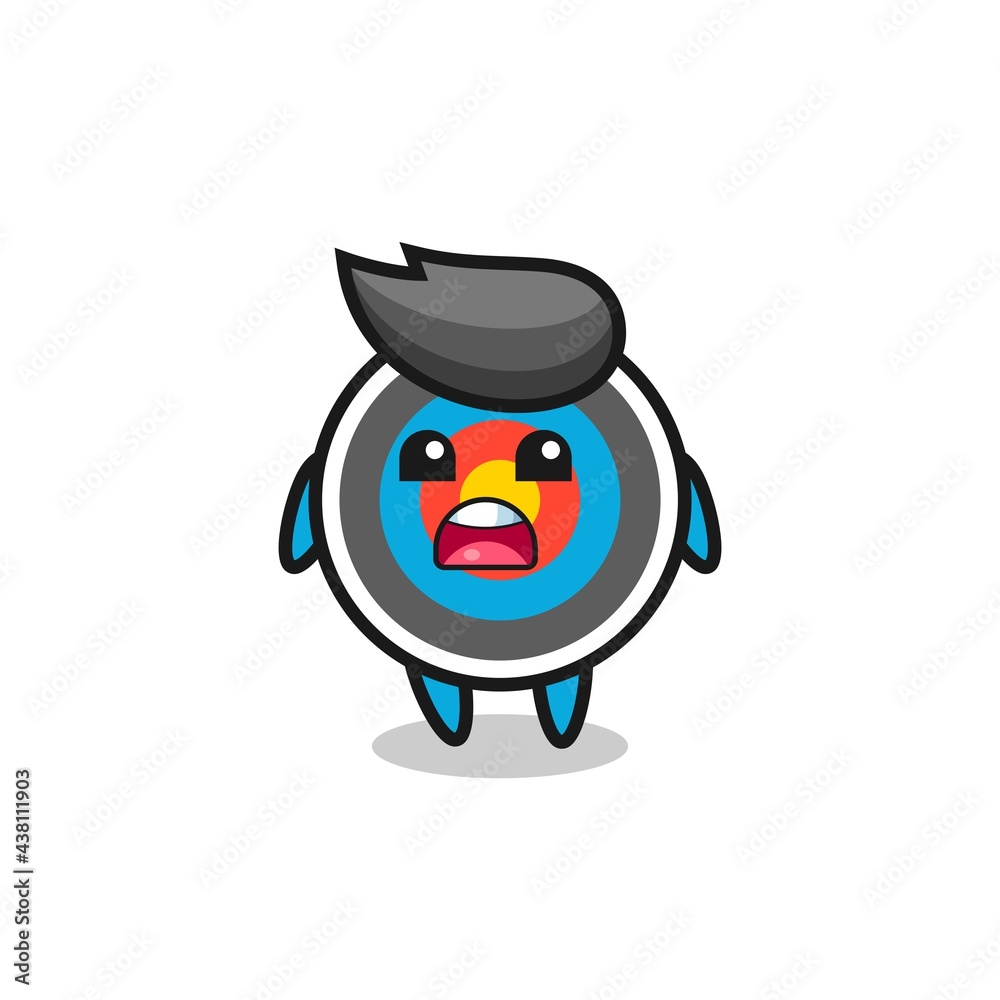 target archery illustration with apologizing expression, saying I am sorry target archery illustration with apologizing expression, saying I am sorry