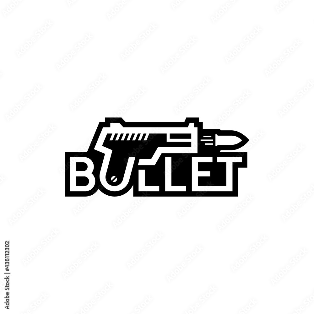 Bullet Lettering Sign Bullet lettering, pistol concept. Creative logo design. Stock Vector ...