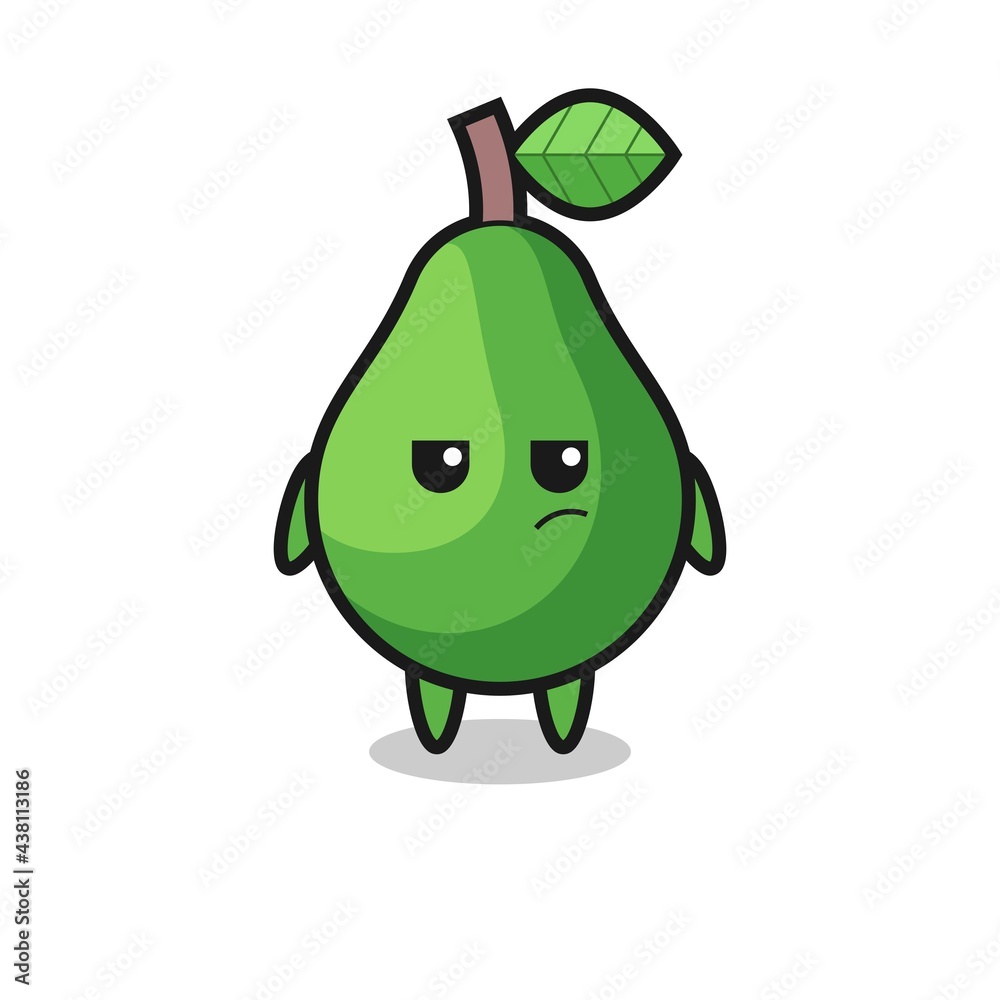 cute avocado character with suspicious expression