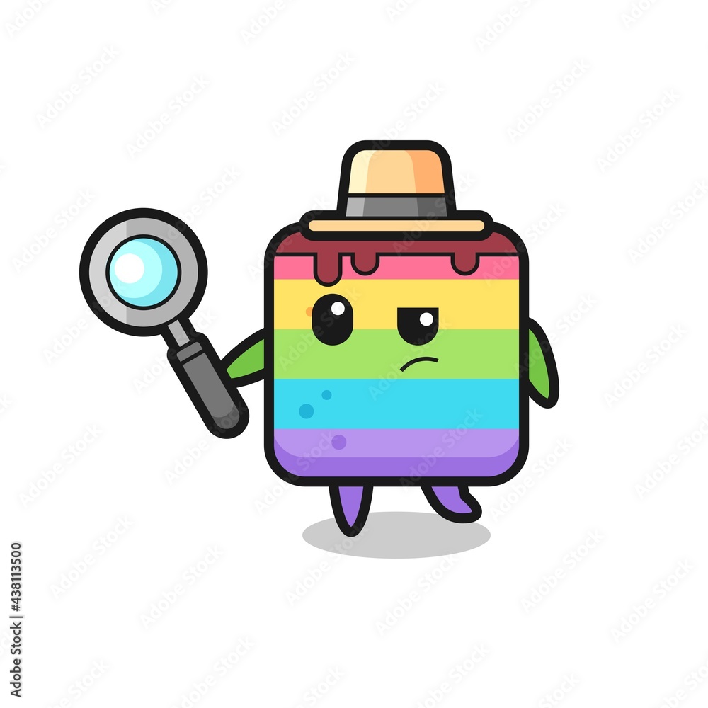 rainbow cake detective character is analyzing a case rainbow cake detective character is analyzing a case