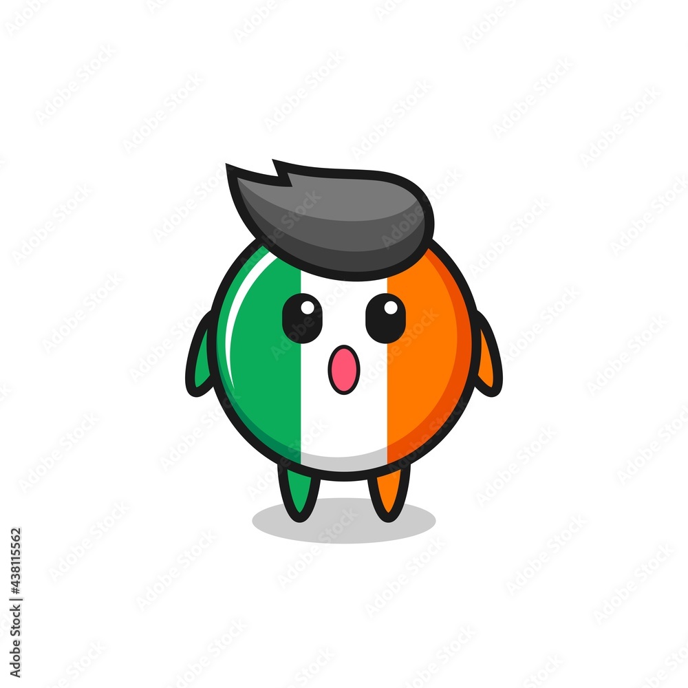 the amazed expression of the ireland flag badge cartoon the amazed expression of the ireland flag badge cartoon