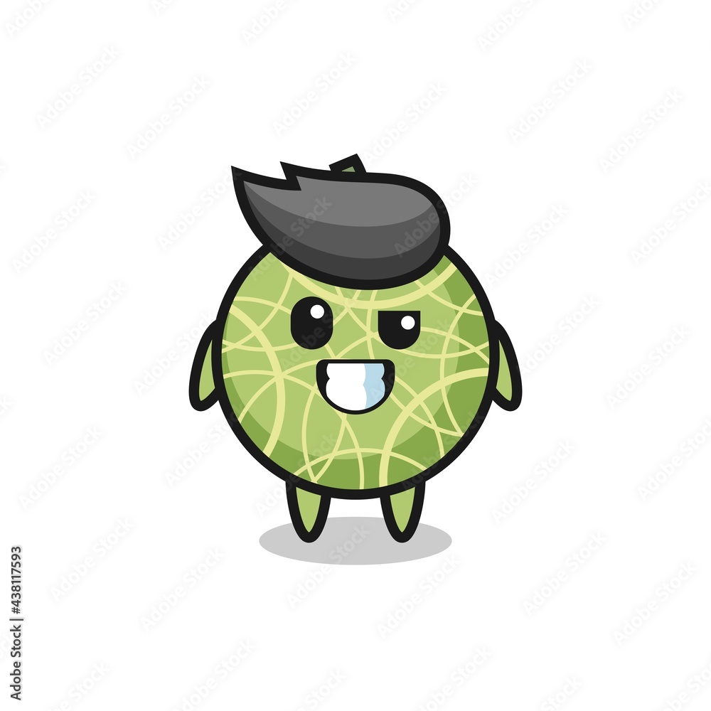 cute melon fruit mascot with an optimistic face cute melon fruit mascot with an optimistic face