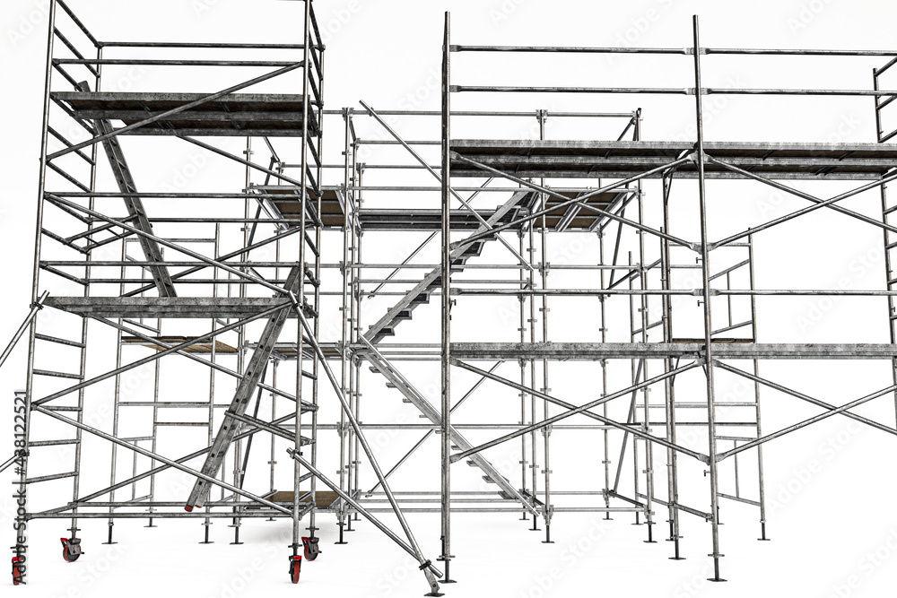 scaffolding isolated on white background - obrazy, fototapety, plakaty 
