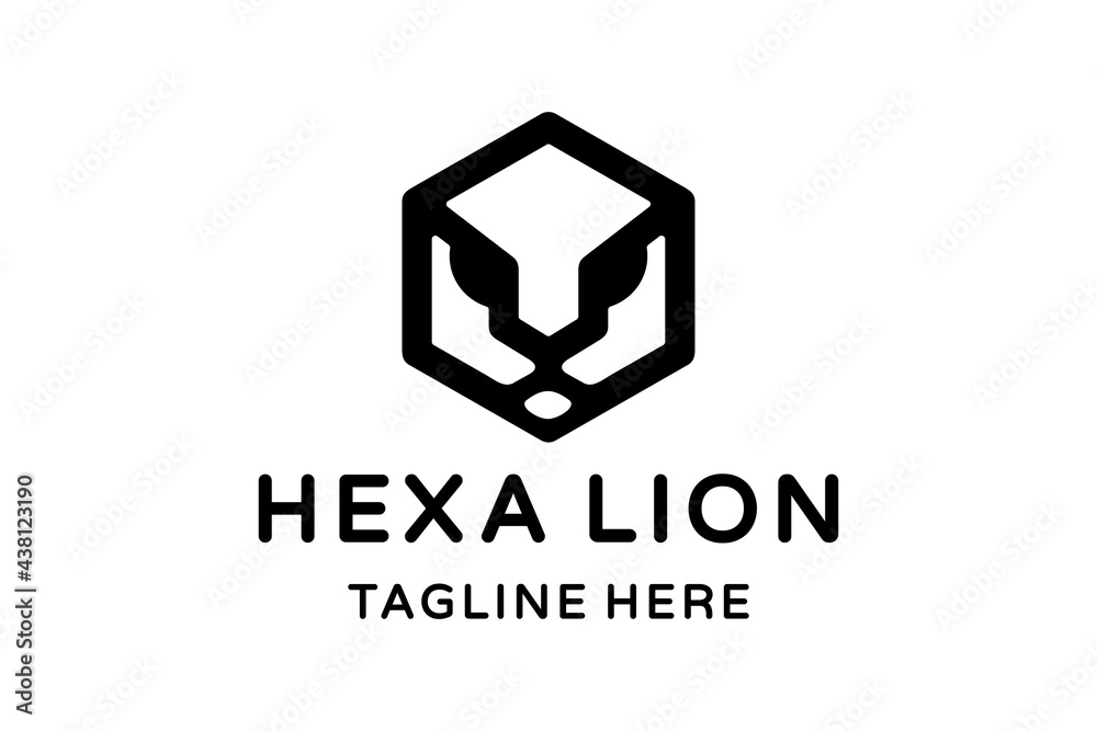 Vector Logo Mascot character Design Face Lion Hexa Vector Logo Mascot character Design Face Lion Hexa