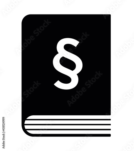 Law book with paragraph symbol vector icon