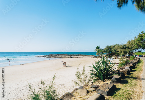 Fototapeta Naklejka Na Ścianę i Meble -  Snapper rocks beach on a calm day in Coolangatta on the Gold Coast
