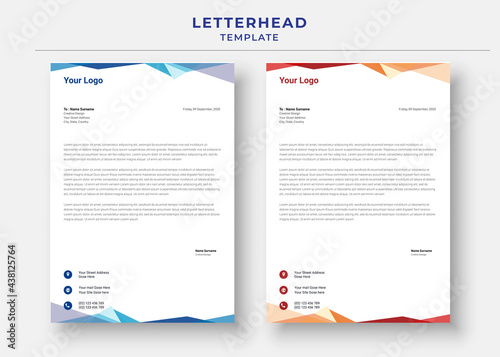 Professional Letterhead Template. Minimalist Letterhead Template. corporate letterhead