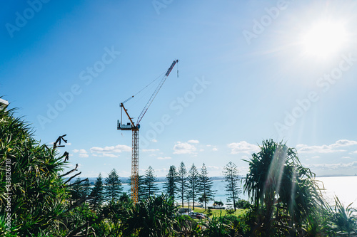 Wide shot of crane in Coolangatta on the Gold Coast photo