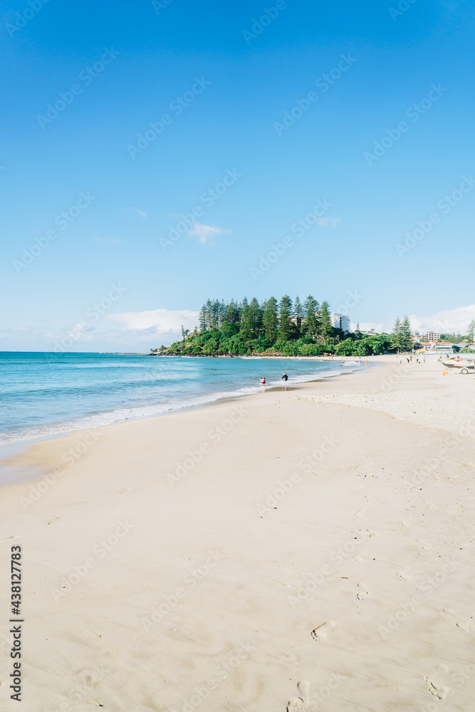 Greenmount headland view from Coolangatta beach on a calm day Greenmount headland view from Coolangatta beach on a calm day