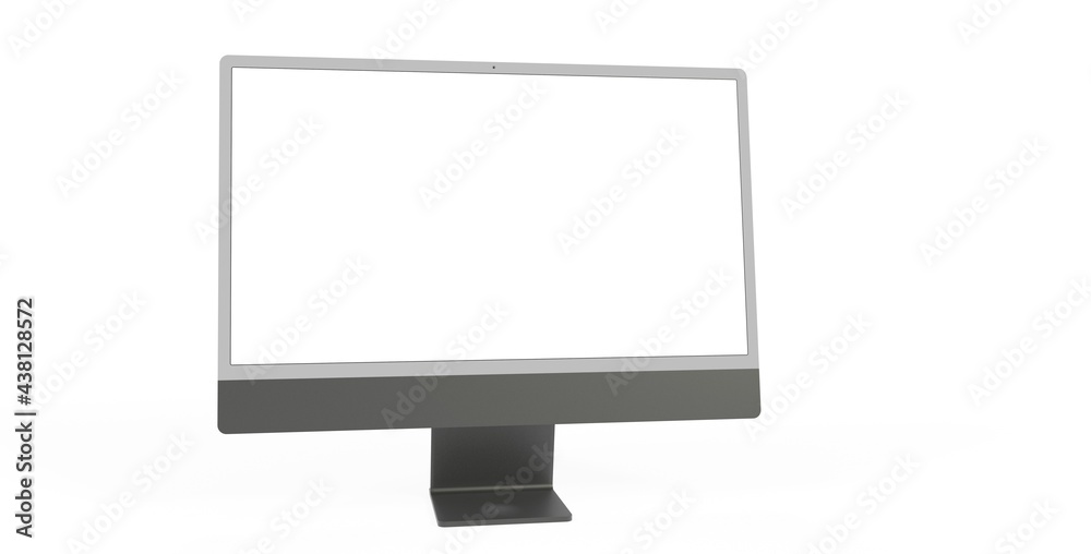 Computer display mock up with blank white screen. Stylish desktop computer mockup. Computer display mock up with blank white screen. Stylish desktop computer mockup.