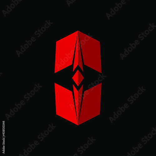 Diamond eyes hexagon form logo template in flat design monogram illustration