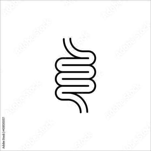 Gut constipation icon design,Intestines icon, symbol of digestion system flat style vector illustration. color editable