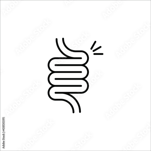 Gut constipation icon design,Intestines icon, symbol of digestion system flat style vector illustration. color editable
