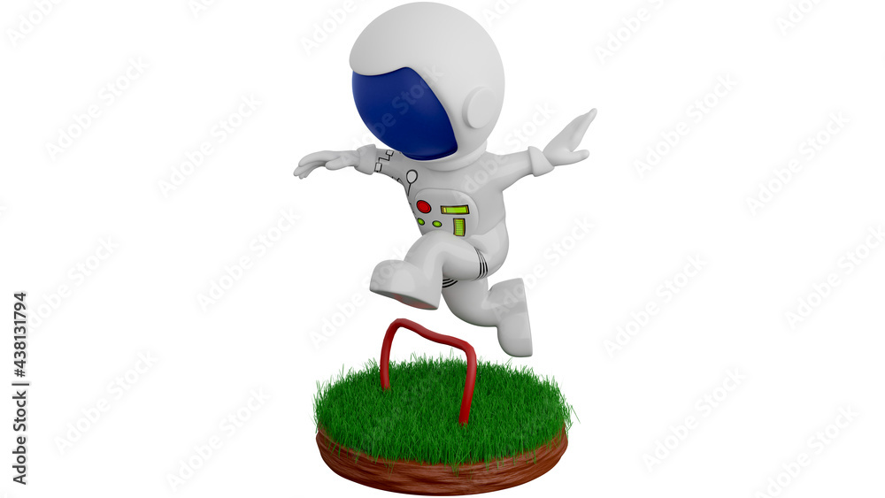 3D Cartoon Astronaut Jumping Over A Planet. An astronaut is a person trained, equipped, and deployed by a human spaceflight program to serve as a commander or crew member aboard a spacecraft.