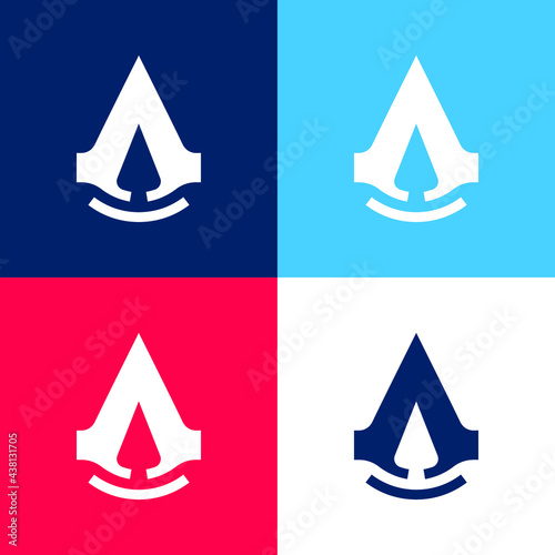 Assassins Creed blue and red four color minimal icon set Free Download Assassins Creed blue and red four color minimal icon set - GFXLoad