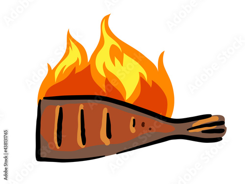 Cut fish BBq vector illustration
