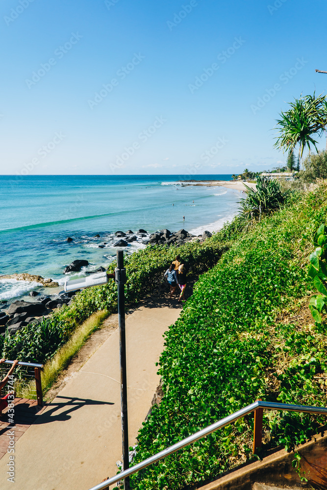 Footpath on the Greenmount Headland towards Snapper Rocks on the Gold Coast, Queensland. Footpath on the Greenmount Headland towards Snapper Rocks on the Gold Coast, Queensland.