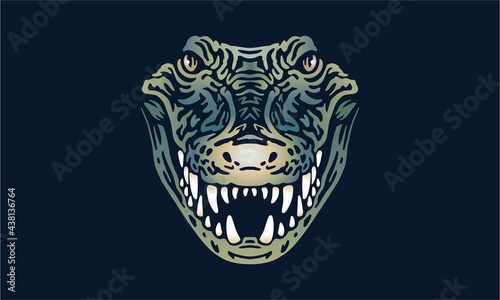 crocodile on black background