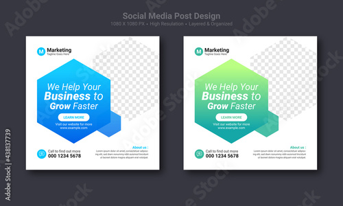 Corporate social media post design. Professional social media banner layout.