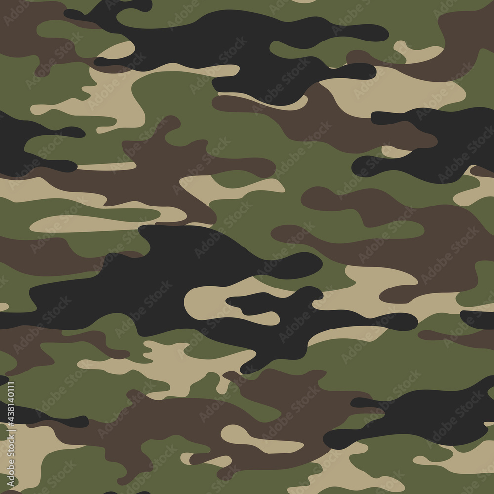 Camouflage seamless pattern from spots. Abstract camo. Military texture. Print on fabric and clothing. Vector illustration
Camouflage seamless pattern from spots. Abstract camo. Military texture. Print on fabric and clothing. Vector illustration