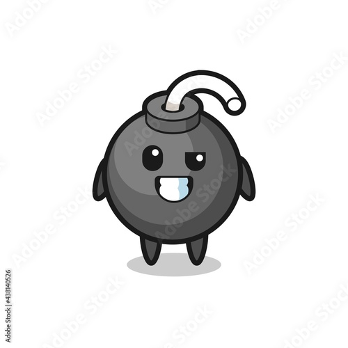 cute bomb mascot with an optimistic face