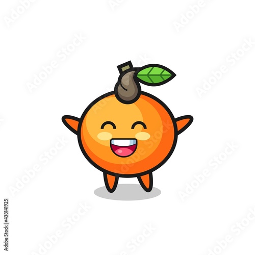 happy baby mandarin orange cartoon character