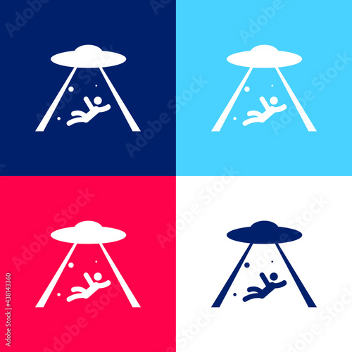 Abduction blue and red four color minimal icon set