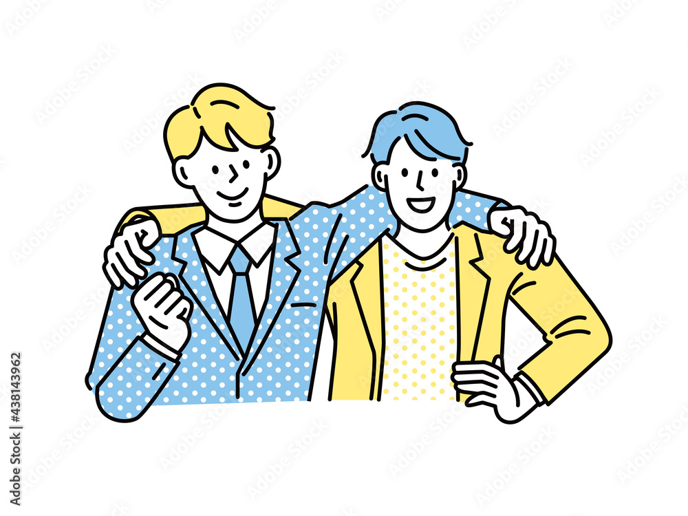 肩を組むイラスト 仲間 先輩 同僚 後輩 仕事 やる気 モチベーション 頑張る 応援 向上心 ビジネス Shoulder To Shoulder Illustrations Companies Seniors Colleagues Juniors Work Motivation Hard Work Ambition Business Stock Vector Adobe Stock