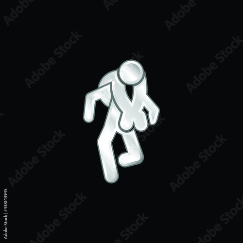Adventure Sport Silhouettes silver plated metallic icon