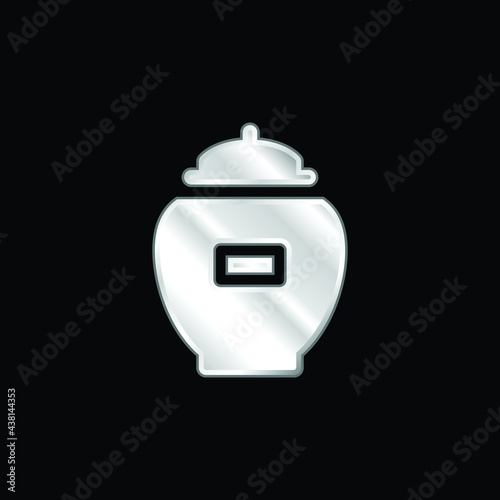 Ash silver plated metallic icon